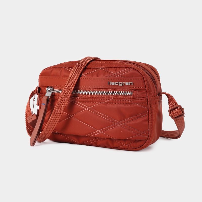 Hedgren Prešite Maia Mini Rfid Ženski Torba Crossbody Rdeče Rjave | CFU7670FQ